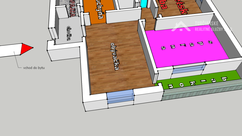 3 izbový byt v Turanoch